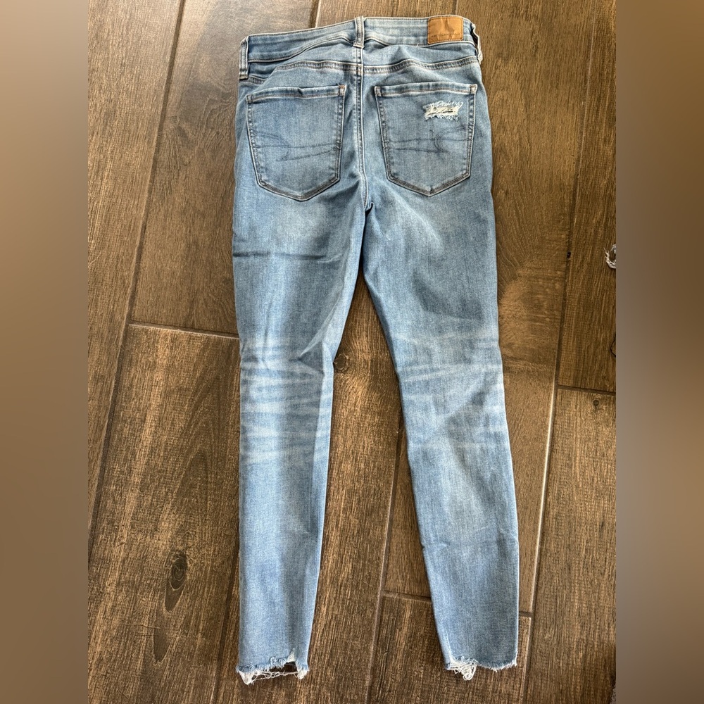 American Eagle Light Medium Distressed Jeans | 4 … - image 3